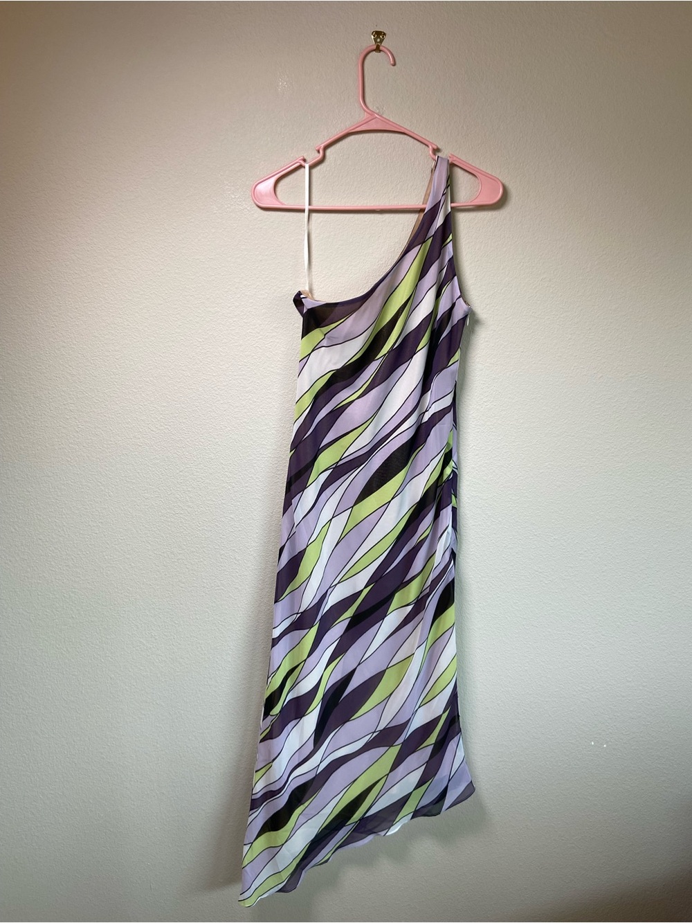 Vintage Y2K One Shoulder Slip Dress Size 8